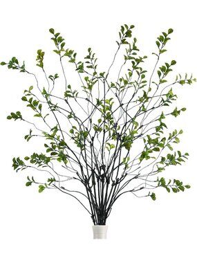12 Pcs 37" Tall Faux Greenery Stems - Artificial Ficus Twig Plants for Home